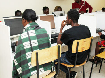 Students in a computer lesson